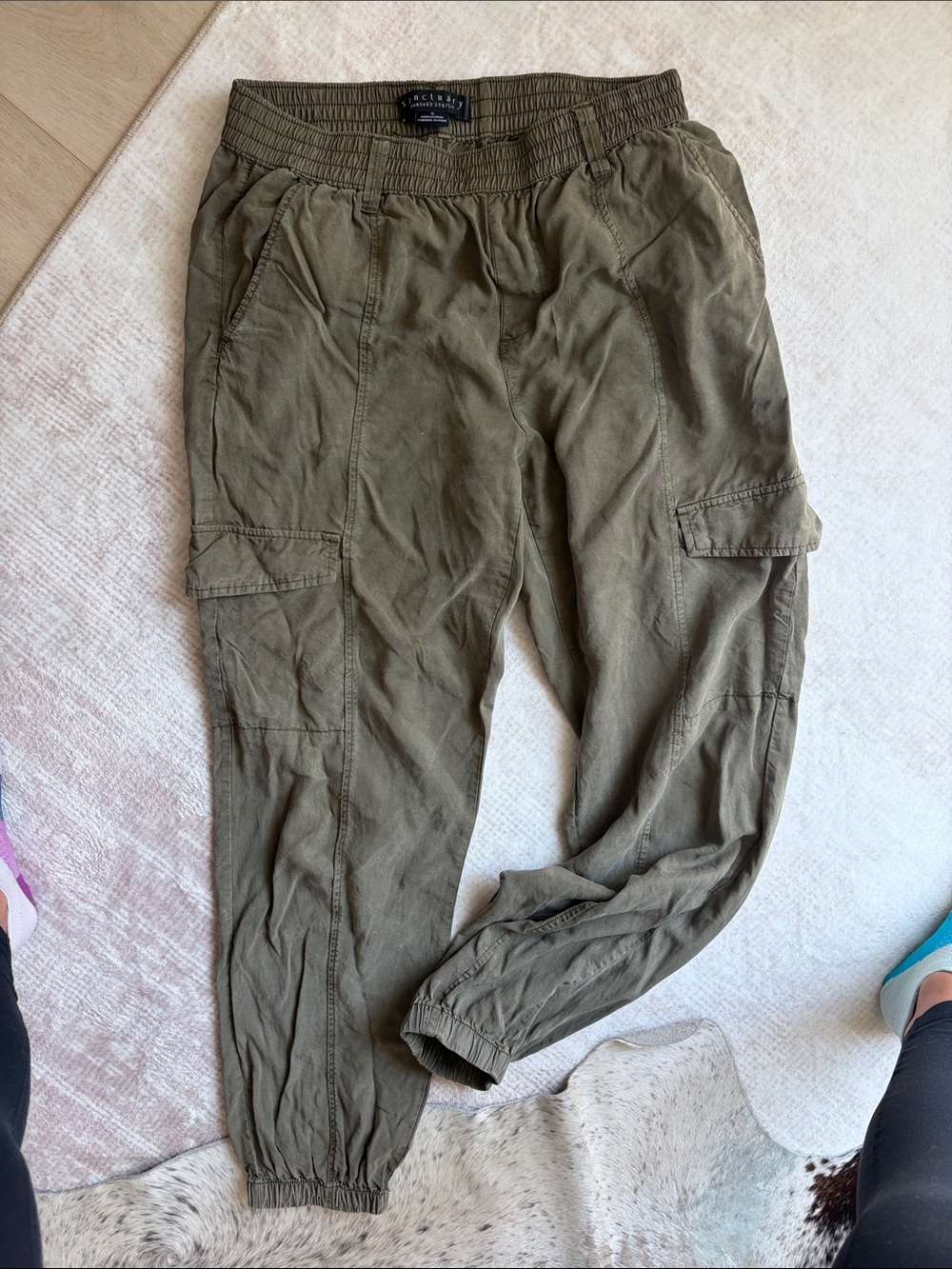 Sanctuary Olive Drawstring Elastic Waist Pants